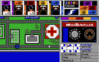 MegaTraveller 1: The Zhodani Conspiracy (DOS) screenshot: Driving a tank! How cool!