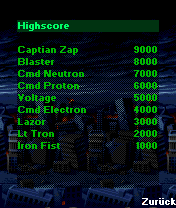 Apocalypse 3000 (J2ME) screenshot: High score screen