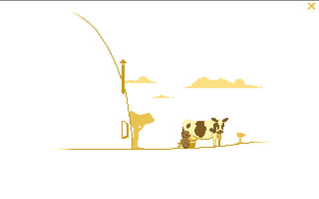 Kuma Story (Windows) screenshot: Milking the cow
