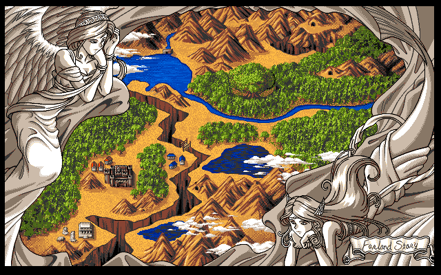 Farland Story: Juuou no Akashi (PC-98) screenshot: Intro sequence