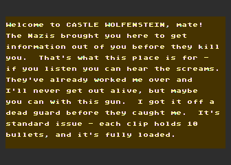 Castle Wolfenstein (Atari 8-bit) screenshot: Intro
