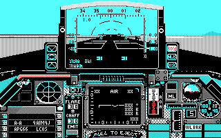 Falcon (DOS) screenshot: Ready for takeoff! (CGA)