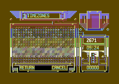 Falcon: The Renegade Lord (Commodore 64) screenshot: Time-Warping to the selected destination