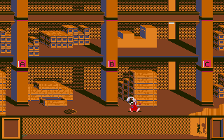 Who Framed Roger Rabbit (Atari ST) screenshot: At the gag factory