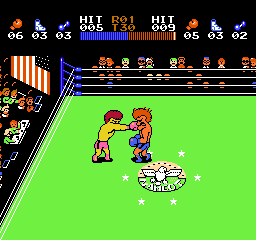 Ring King (NES) screenshot: That's a hit in the face.
