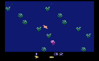 Fathom (Atari 2600) screenshot: Running into the sea weed drains your energy