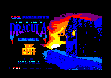 Dracula (Amstrad CPC) screenshot: Title screen for chapter 1