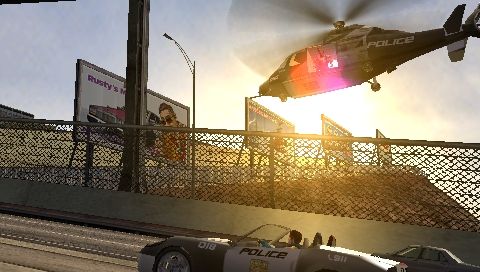Pursuit Force: Extreme Justice (PSP) screenshot: Cutscene: the members of Pursuit Force head out together to get the bad guys