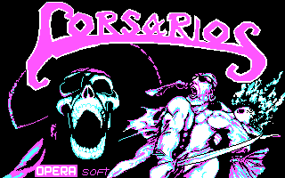 Corsarios (PC Booter) screenshot: Title screen (CGA)