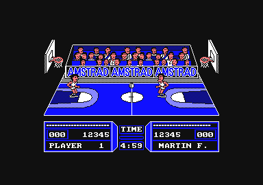 Fernando Martín Basket Master (Amstrad CPC) screenshot: The court