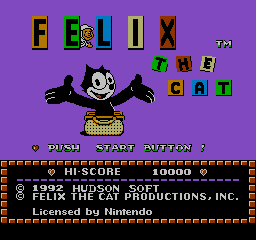 Felix the Cat (NES) screenshot: Title screen