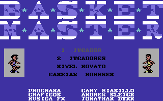 Fernando Martín Basket Master (Commodore 64) screenshot: Main options