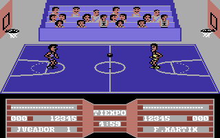 Fernando Martín Basket Master (Commodore 64) screenshot: The match begins