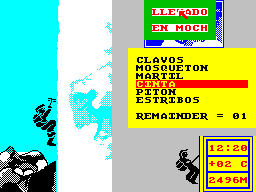 Final Assault (ZX Spectrum) screenshot: Climbing an icy cliff
