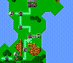 Fire Emblem Gaiden (NES) screenshot: World Map