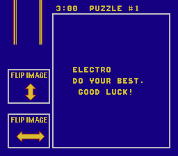 Fisher-Price Perfect Fit (NES) screenshot: Competing with Electro, the computer player