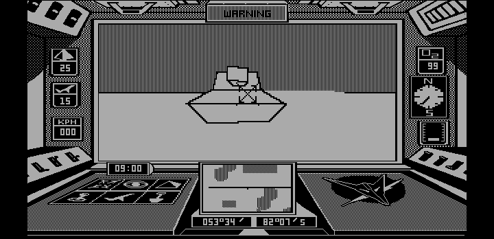 Arcticfox (DOS) screenshot: watch out for the tank! - Hercules