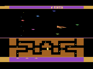 Flash Gordon (Atari 2600) screenshot: I am among the debris of a disrupter