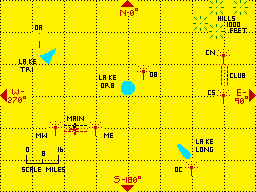 The Flight Simulator (ZX Spectrum) screenshot: Navigational map