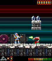Apocalypse 3000 (J2ME) screenshot: Shoot enemies and collect diamonds.