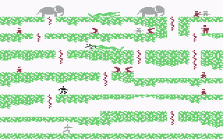 Floyd of the Jungle (Commodore 64) screenshot: George has been eaten by an alligator