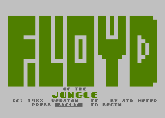 Floyd of the Jungle (Version II) (Atari 8-bit) screenshot: Title Screen