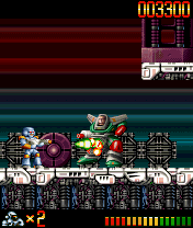 Apocalypse 3000 (J2ME) screenshot: This space marine is tougher than other opponents.
