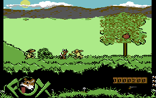 Foxx Fights Back (Commodore 64) screenshot: Shooting dogs.
