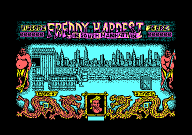 Freddy Hardest in South Manhattan (Amstrad CPC) screenshot: Starting location