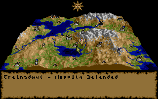 The Four Crystals of Trazere (DOS) screenshot: Overhead map