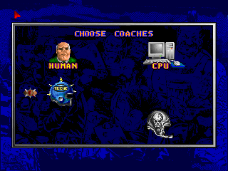 Blood Bowl (DOS) screenshot: You can either coach a team yourself or get the computer to do all the fun work.