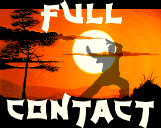 Full Contact (Amiga) screenshot: Title screen with a training fighter.