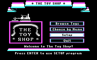 The Toy Shop (DOS) screenshot: Main Menu