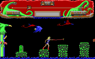Vixen (DOS) screenshot: Whipping the baddies