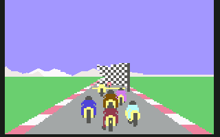 Speed King (Commodore 64) screenshot: Starting line
