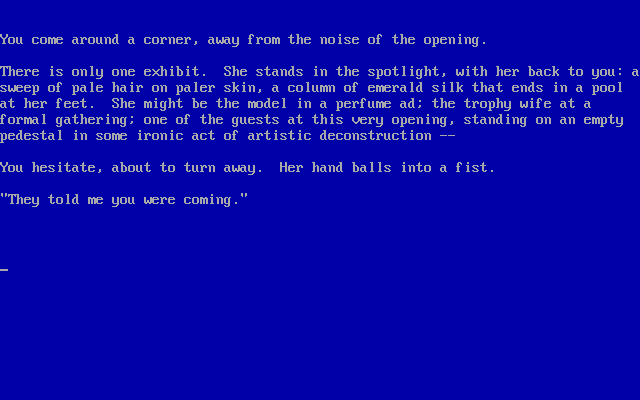 Galatea (Z-machine) screenshot: Introduction (DOS interpreter)