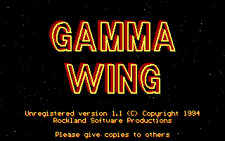 Gamma Wing (DOS) screenshot: Title screen