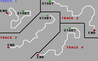 The Games: Winter Edition (DOS) screenshot: Select a luge course. (EGA/MCGA/Tandy)