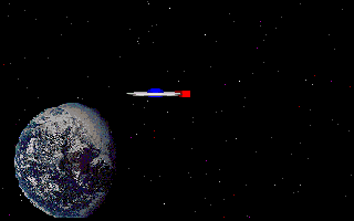 Gamma Wing (DOS) screenshot: Landing.