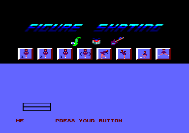 The Games: Winter Edition (Amstrad CPC) screenshot: Figure skating.