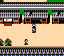 Ganbare Goemon Gaiden: Kieta Ōgon Kiseru (NES) screenshot: Starting location