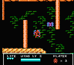 Gargoyle's Quest II (NES) screenshot: Don't drop into the quicksand if you don't want to be eaten by undead fish.