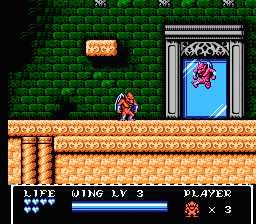 Gargoyle's Quest II (NES) screenshot: Don't attack this boss as long as he takes on Firebrand's form.