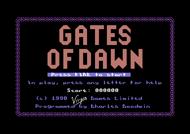 Gates of Dawn (Commodore 64) screenshot: Title