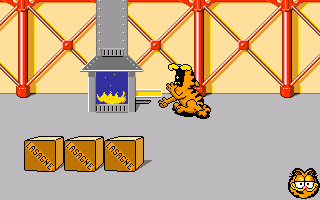 Garfield: Winter's Tail (Amiga) screenshot: Gobble, gobble, gobble!