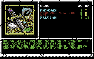 Gateway to the Savage Frontier (Commodore 64) screenshot: Successful combat provides treasures