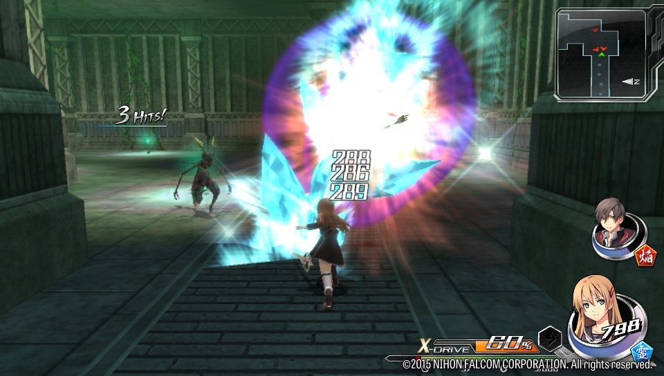 Tokyo Xanadu (PS Vita) screenshot: Chained attacks (Trial version)