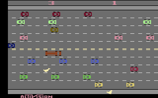 Freeway (Atari 2600) screenshot: Plenty of traffic here...