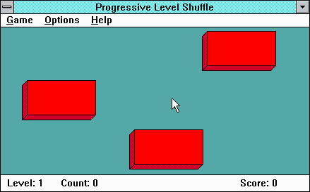 Gecko Shuffle (Windows 3.x) screenshot: The tiles have been overturned, and are now shuffled...