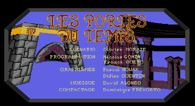 Les Portes du Temps (DOS) screenshot: Title screen